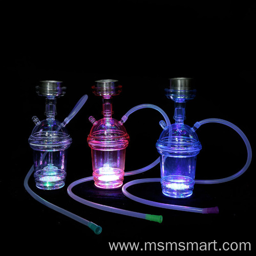 Customnewest design led shisha pocket plastic mini hookah